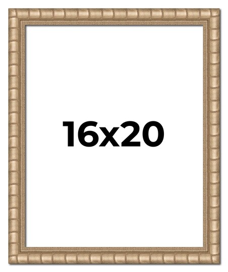 16x20 Modern Bamboo Picture Frame with UV-Resistant Acrylic & Acid Free Backing, Available in 5 Finishes - Gold, Silver, Brown, Black, and Natural